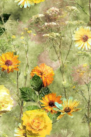菊花印花花型图片