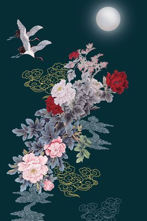 牡丹印花花型图片