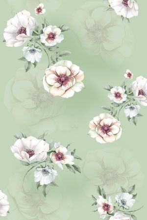 手绘花卉印花花型图片