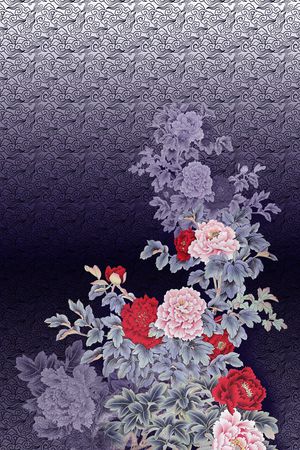 牡丹印花花型图片