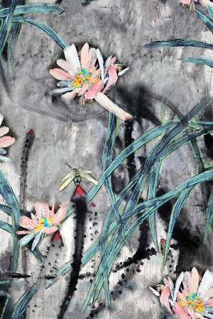 绘画印花花型图片