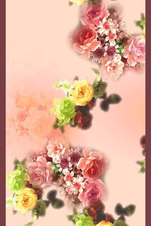 丝巾定位花印花花型图片