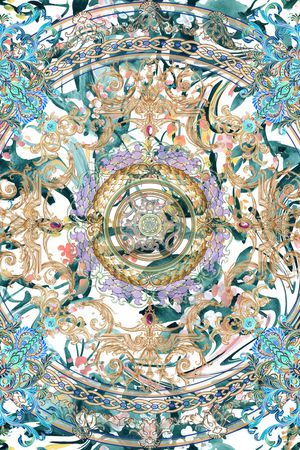 奢华印花花型图片