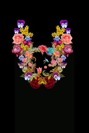 鲜花印花花型图片