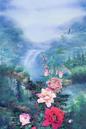 中国风印花花型图片