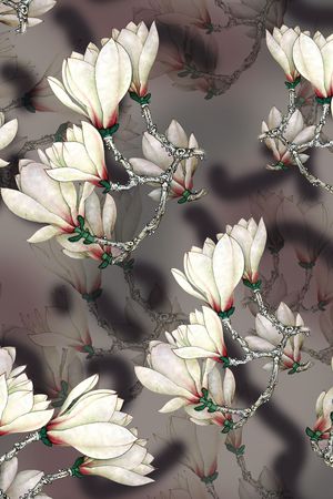 玉兰花印花花型图片