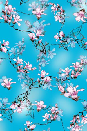 玉兰花印花花型图片