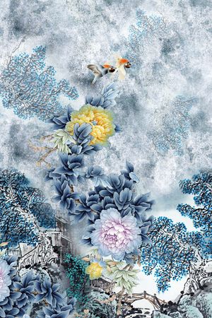 数码定位花印花花型图片