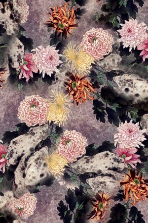 玉兰花印花花型图片