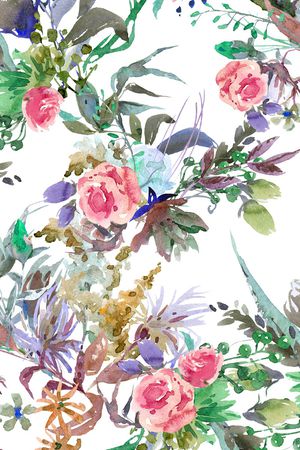 手绘花卉印花花型图片