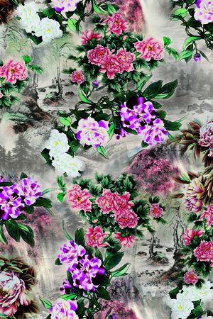 国画印花花型图片