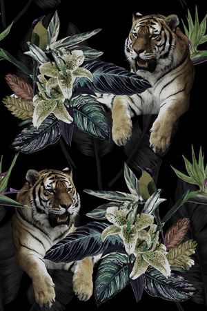 动物花卉印花花型图片