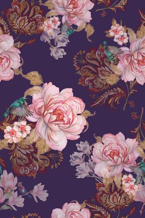 秋冬花型印花花型图片