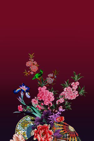 玉兰花印花花型图片