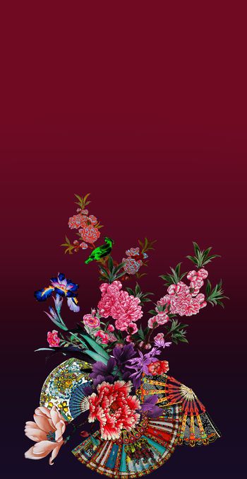 玉兰花印花花型图片
