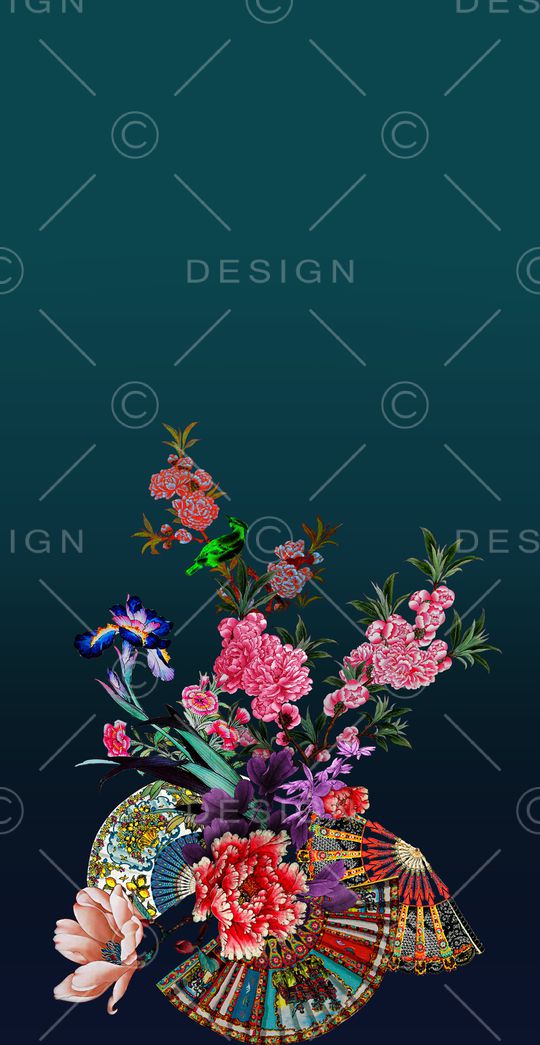 玉兰花印花花型图片
