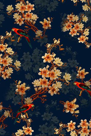 鸟印花花型图片
