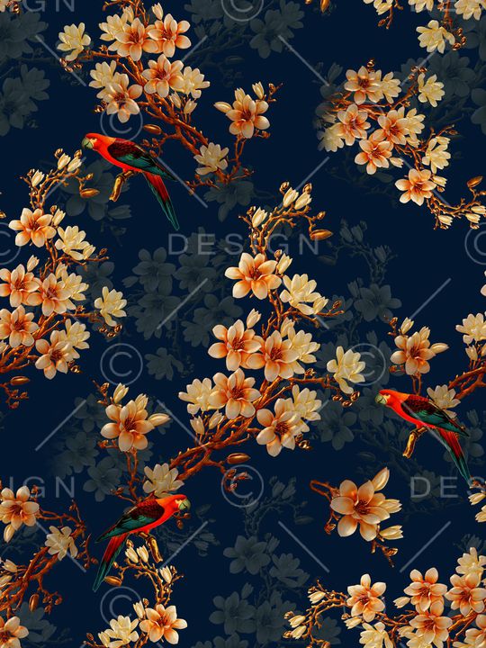 鸟印花花型图片