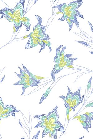 手绘花卉印花花型图片