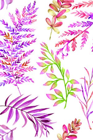 手绘树叶印花花型图片