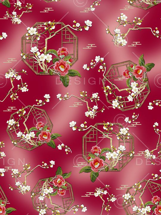 梅花印花花型图片