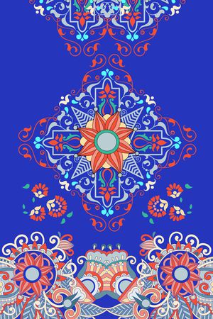民族花卉印花花型图片