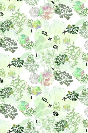 中国风印花花型图片