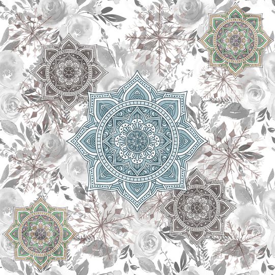 曼陀罗印花花型图片