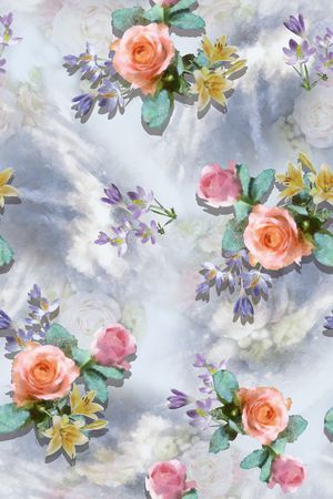 抽象花卉印花花型图片