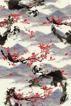 梅花印花花型图片