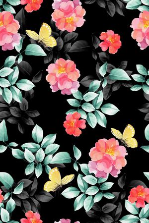 秋冬花型印花花型图片