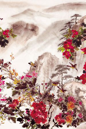 国画印花花型图片