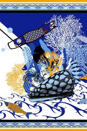 海洋印花花型图片