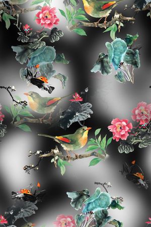 动物花卉印花花型图片