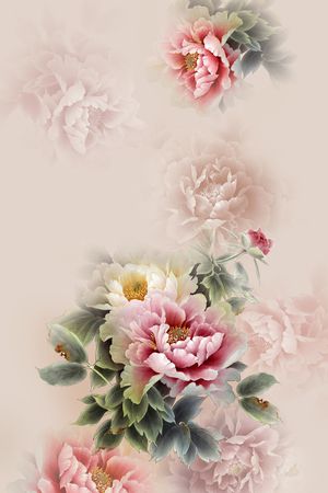 牡丹印花花型图片