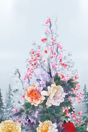 梅花印花花型图片