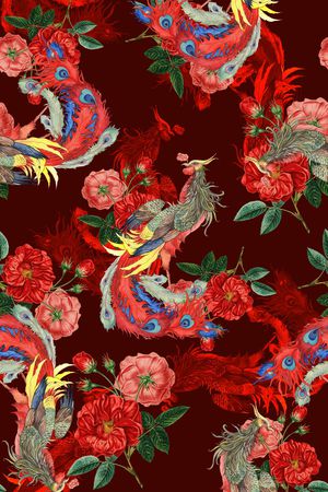 中国风印花花型图片