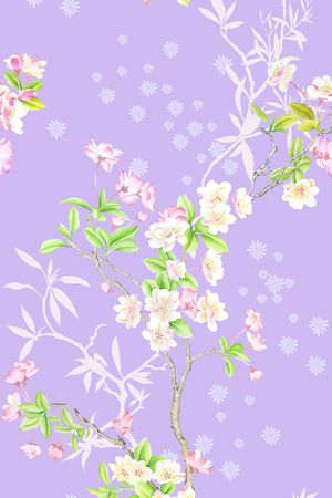 清爽底花卉印花花型图片