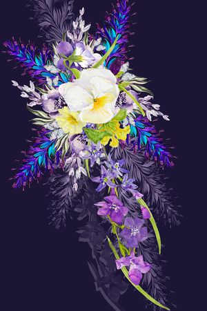 水彩花卉印花花型图片