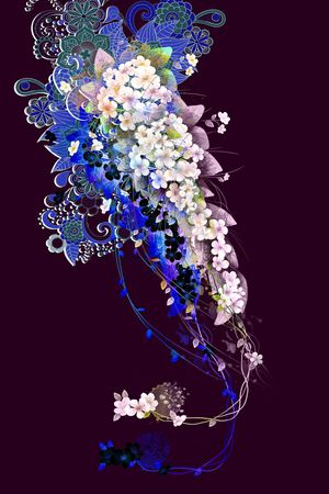 水彩花卉印花花型图片