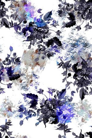 抽象花卉印花花型图片