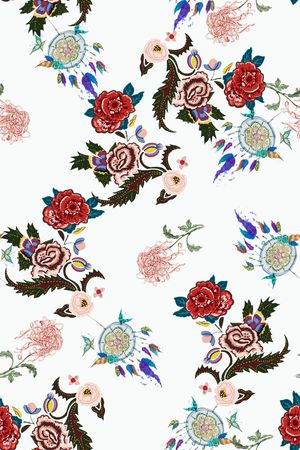 春夏花型印花花型图片