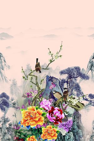 抽象花卉印花花型图片