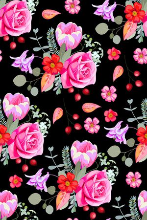 郁金香印花花型图片