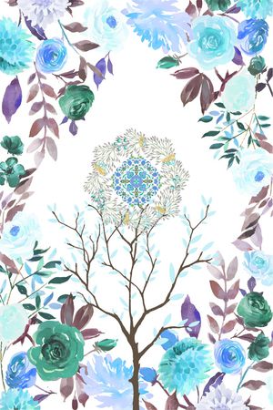 水彩花卉印花花型图片
