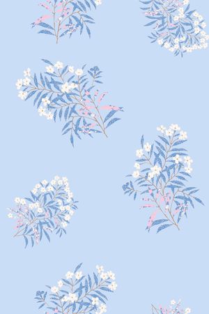 清爽底花卉印花花型图片