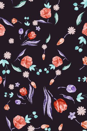 郁金香印花花型图片