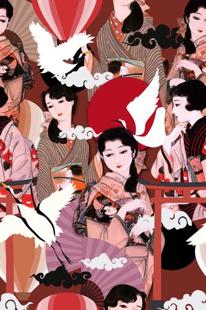 扇子印花花型图片