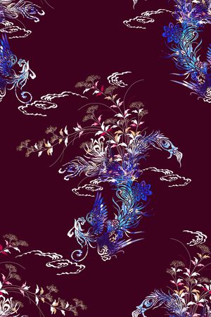 中国风印花花型图片
