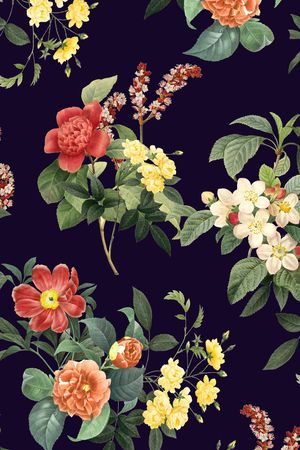 手绘花卉印花花型图片